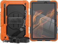 NIKCORP Robusna zaštitna maska za Samsung Galaxy Tab S7/S8 11" s rotirajućim stalkom i naramenicom, narančasta